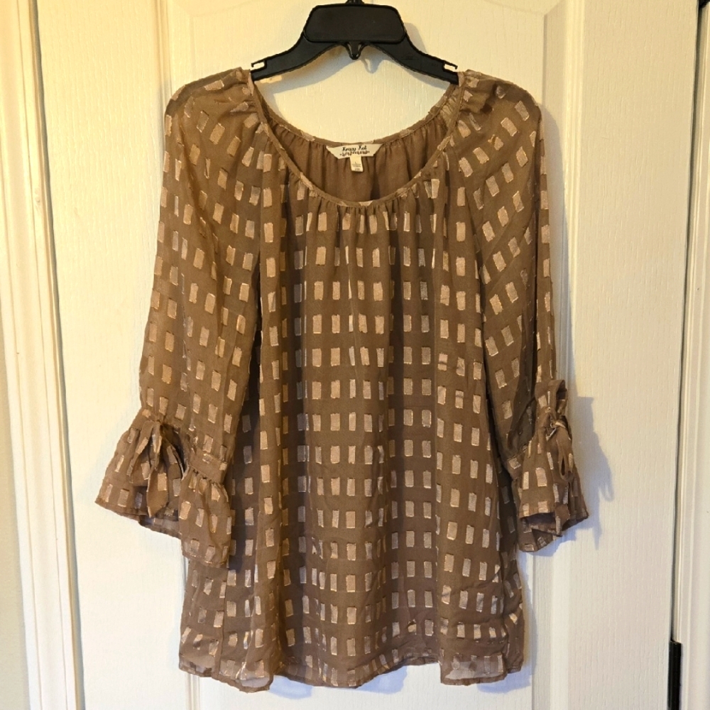 Women's Tan Patterned Top‎